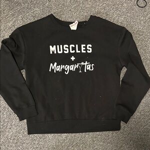 Muscles + Margaritas Black Sweater NWT S